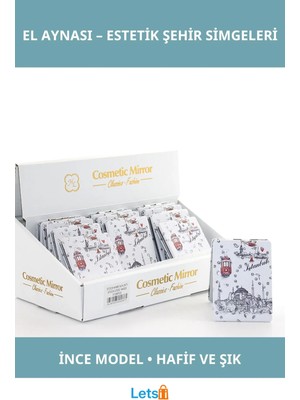 Letsii Taşlı Istanbul Tasarımı Şık Ince El Aynası