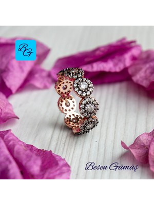 Besen Gümüş Elmas Montürlü Tamtur Yüzük