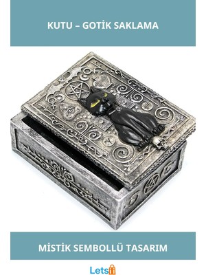 Letsii Mistik Grave Polyester Kedi Tasarımlı Kutu