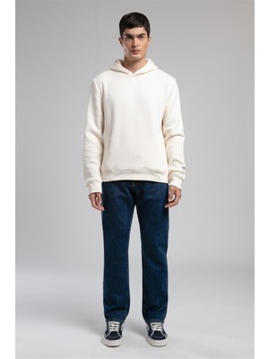 Lee Cooper Nathan Erkek Kapüşonlu Sweatshirt Ekru