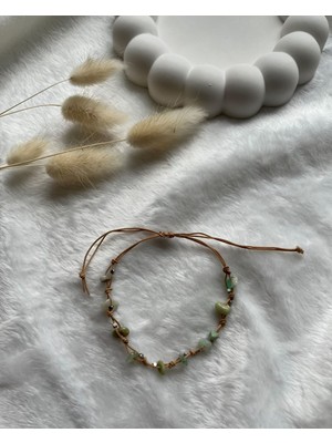 Pel Design Krizopras Taşı Ip Ayarlanabilir Bileklik & Halhal