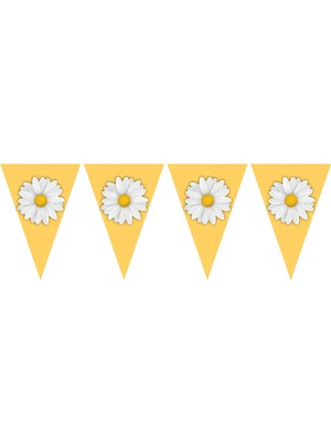 Doğaberen Papatya Temalı Üçgen Flama