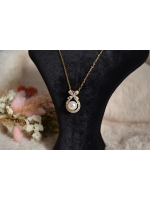 Stainless Steel Inci Detay Şık Tasarım Çelik Kolye