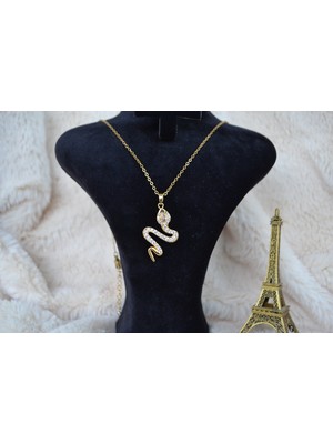 Stainless Steel Premium Yılan Figürlü Çelik Kolye