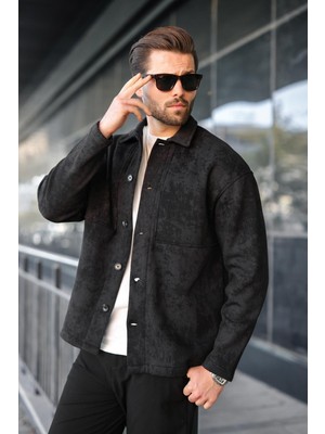 Madmext Siyah Içi Polarlı Gömlek Ceket E6767