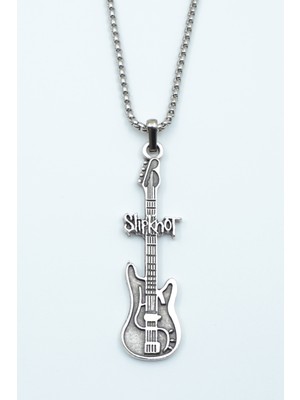 IDR Slipknot Elektro Gitar Gümüş Kaplama Örme Zincir Kolye