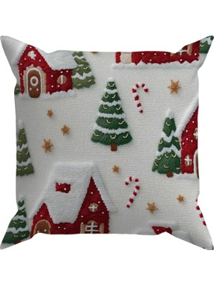 Arancione Co Yılbaşı Kırlent Kılıf Çok Renkli 50 x 50 cm Yumuşak Kumaş ile Şık Tasarım