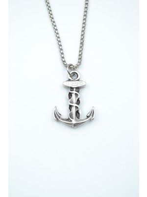 IDR Çapa Gümüş Kaplama Örme Zincir Kolye