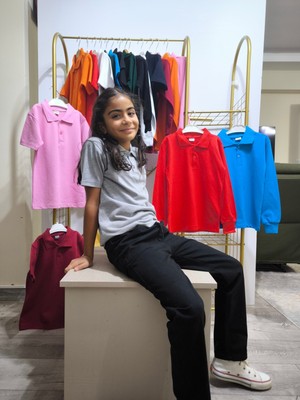 Şimo Butikunisex Çocuk Genç Polo Yaka Kısa Kol Okul Günlük Tişört, Nefes Alabilen Kumaş