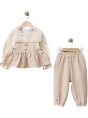 Wondress Baby W1051 Kız Bebek Kare Yakalı 2'li Takım