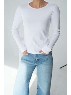 Nnstartshopping  Uzun Kol Örme Body - Beyaz