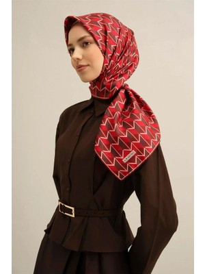 İpekevi Armine Ipek Eşarp 2025 Yaz - 9309-85 Kırmızı Twill