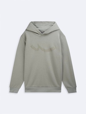 LTB Uzun Kollu Kapüşonlu Sign Baskılı Yeşil Sweatshırt