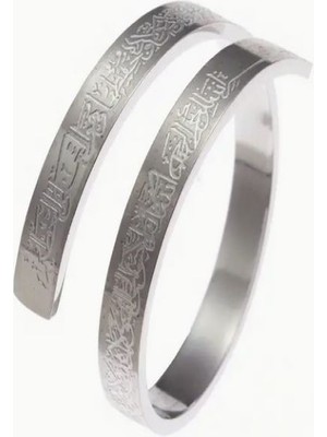 Erkekler ve Kadınlar Için Şık Ayarlanabilir Kur'an Yüzüğü-Paslanmaz Çelik