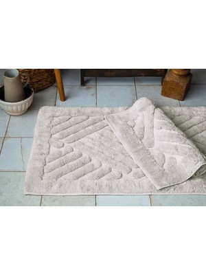 Apricitas Home Tıles Ekru 2 Parça Banyo Paspası