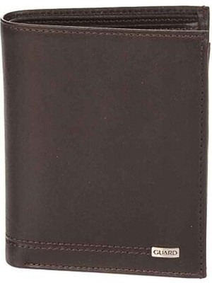 Guard Çok Bölmeli Dikey Kahverengi Deri Erkek Cüzdanı