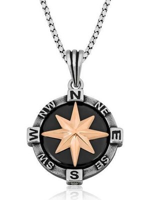 Gumush Gümüş Pusula Kolye