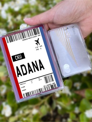 Nurdic Uçak Bileti Adana Desenli Universal Şeffaf Pasaport Kılıfı Model Tüm Ülke Pasaportlarına Uygun