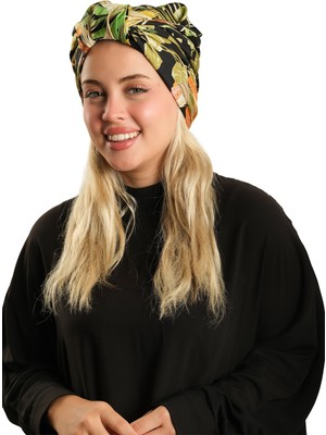 Hürrem Bone Haki Pratik Hazır Geçmeli Tesettür Bone Ipek Desenli 2410_09