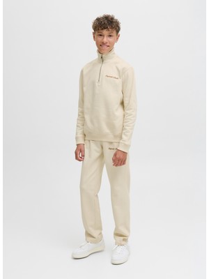 Jack & Jones Nakışlı Erkek Çocuk Krem Sweatshırt 12284067