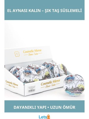 Letsii Taşlı Istanbul Tasarımı Kalın El Aynası