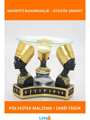 Letsii Polyester Nefertiti Buhurdanlık Zarif Dekoratif Ürün