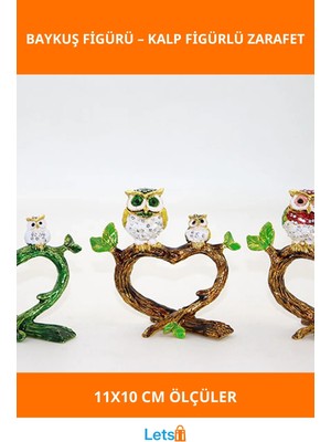 Letsii Swarovski 2'li Baykuş Figür Seti 11X10 cm Dekoratif Obje