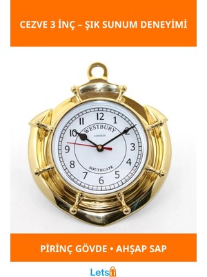 Letsii Pirinç Malzeme Nautical Temalı Duvar Saati