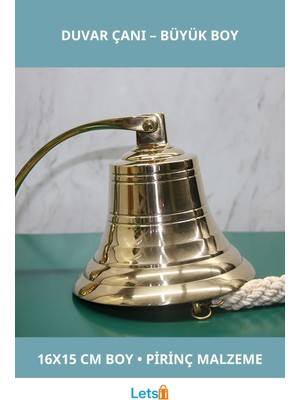 Letsii Dayanıklı Pirinç Duvara Asmalı Büyük Boy Çan