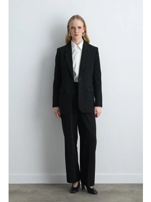 Gusto Tek Düğmeli Blazer Ceket - Siyah