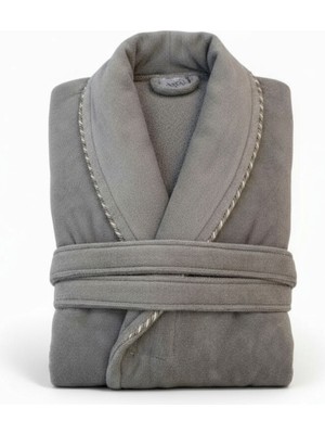 Asev Tekstil Kadife Biyeli Şal Yaka Unisex Bornoz