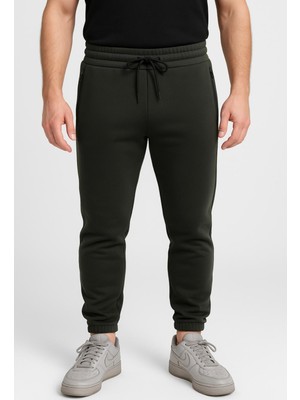 Axxel Erkek Haki Eşofman ALTI 3 İplik Şardonlu-P2118