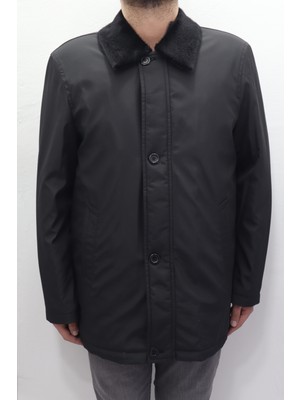 Marco Muratti Fistan Store Erkek Ceket Yaka Klasik Kesim Rahat Kalıp Yakası Kürklü Kışlık Büyük Beden Uzun Kaban