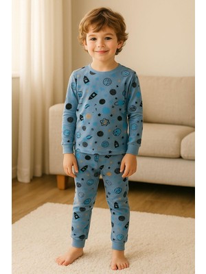 Katia & Bony Erkek Çocuk Gezegen Desenli Pijama Takımı
