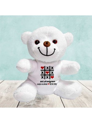 Kişiselleştirilebilir Peluş Beyaz Ayıcık | Yelkovan Studio