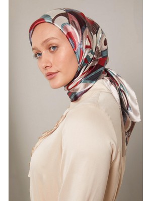 Levidor Sütlü Kahve Çiçek Desen Kristal Eşarp