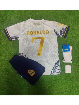 R.madridd 2023-24 Sezon Dragon Desenli Cristiano Ronaldo Çocuk Forması 4'lü Set (Byzgold)