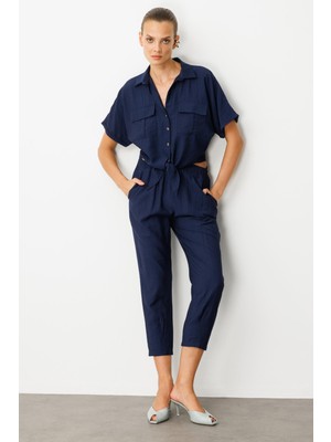 Accort Cep Detay Beli Lastikli Pantolon-Lacı