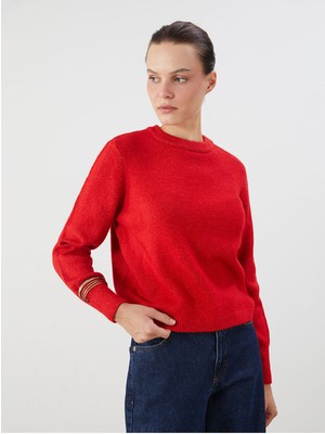 LC Waikiki Yeni Sezon Bisiklet Yaka Kadın Triko KAZAK_8684685553260