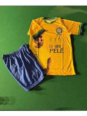 Brezilya Efsane Pele Özel Konsept Çocuk Forması 4'lü Set