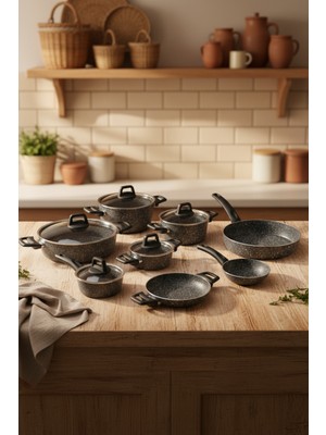 Bernardo Anita  13 Parça Tencere Seti Gri