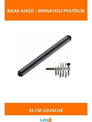 Letsii Mıknatıslı Bıçak Askısı 55 cm Güçlü Manyetik Yapı