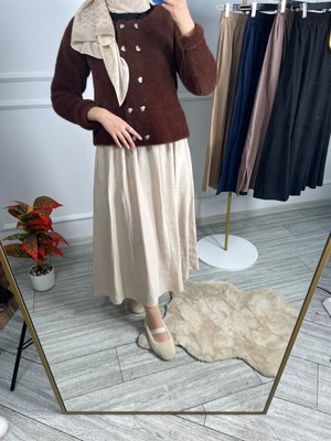 Moda 5036 Beli Lastikli Gizli Cepli Tensel Etek