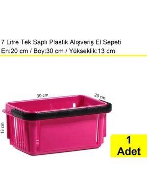Akdenizpos Plastik Kozmetik Alışveriş El Sepeti 7 Litre Fuşya 1 Adet