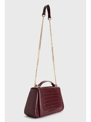 Love My Body Tokalı Zincir Detaylı Çanta Bordo 121L9585000