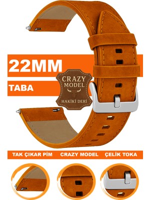  xiaomi redmi watch 5 active / lite saat uyumlu 22mm crazy hakiki deri saat kordonu kayışı l10hwc-taba-sılver