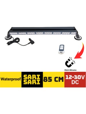 85CM Uzaktan Kumandalı Off Road LED Çakar Işık Sarı-Sarı 12V-30V Araç Üstü LED Bar