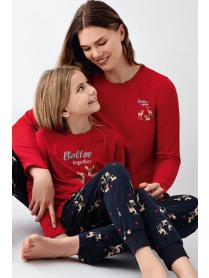 Arnetta Anne Kız Geyikli Pijama Kombin, Kadın ve Çocuk Pijamalar Ayrı Ayrı Fiyatlandırılır