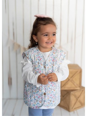 Kiraz Official Çiçek Desenli Peluş Bebek Yeleği