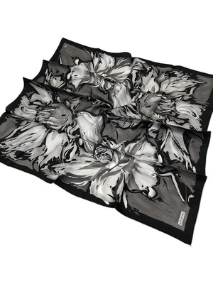 İpekevi Armine Ipek Eşarp 2025 Yaz - 9337-86 Siyah Füme Sura